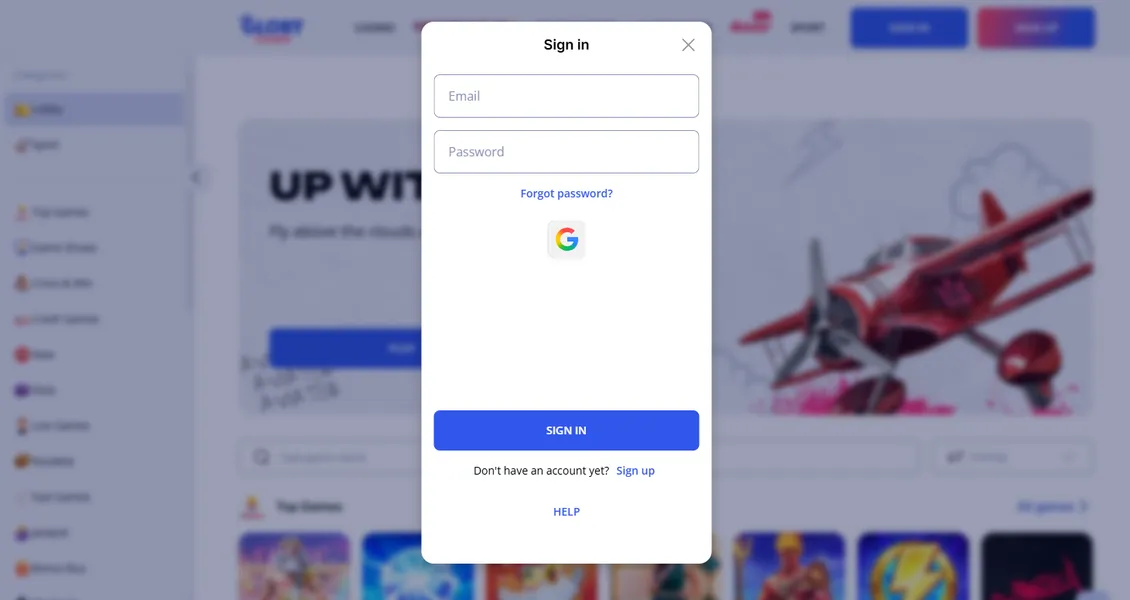 Step-by-step Glory Casino Login